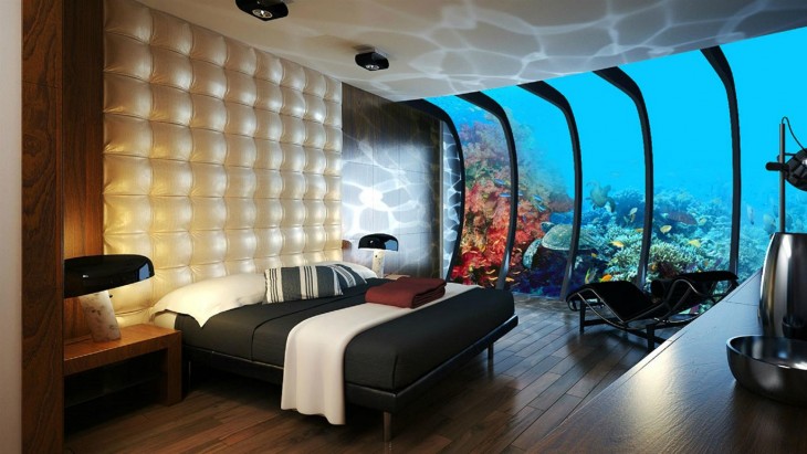 Lujosa habitación de un hotel submarino en Dubai 