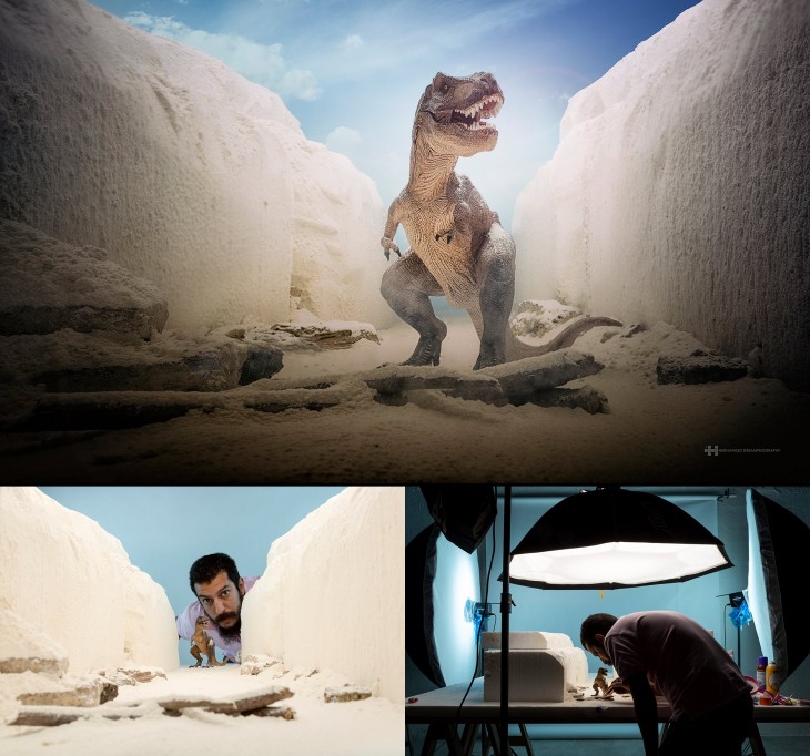 Félix Hernández convirtió una foto de un dinosaurio en una increíble escena que parece de película. 