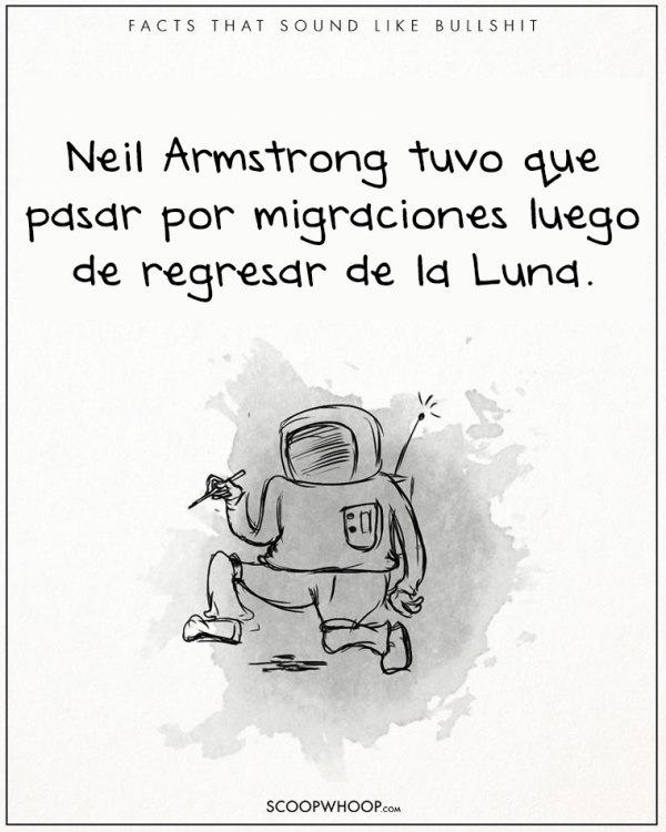 EL AUSTRONAUTO ARMSTRONG TUVO QUE PASAR POR MIGRACIÓN LUEGO DE QUE LLEGÓ DE LA LUNA