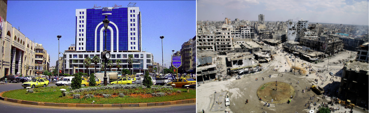 HOMS SIRIA ANTES Y DESPUÉS DE LA GUERRA CIVIL