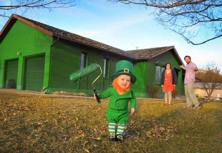 Hombre disfraza a su hijo de un adorable Leprechaun para celebrar el día de san patricio 