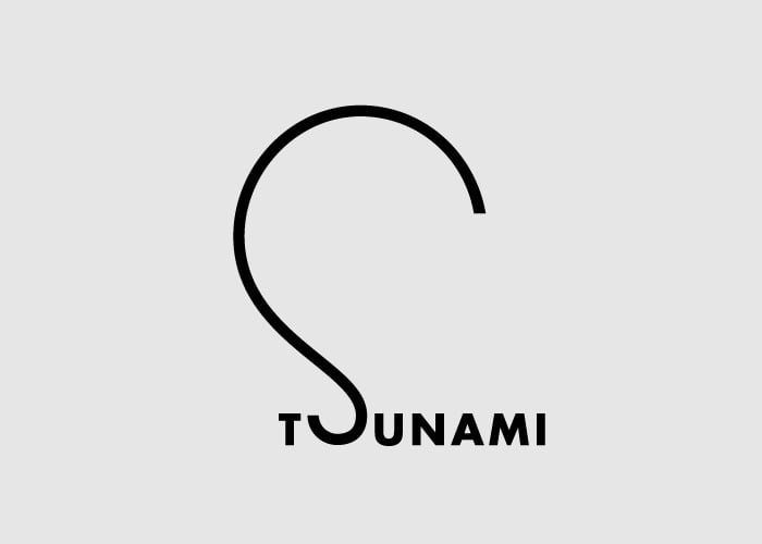 caligrama de la palabra tsunami 