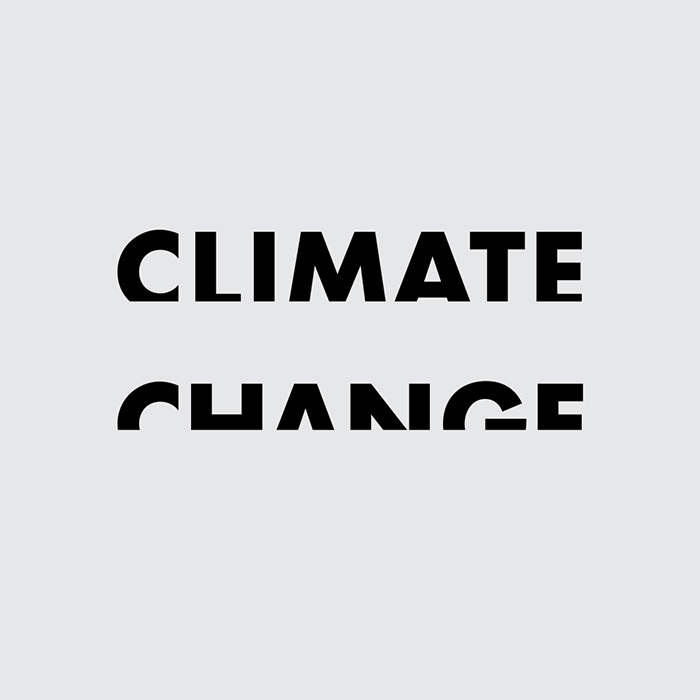 caligrama de la palabra climate change a cargo de Ji Lee 