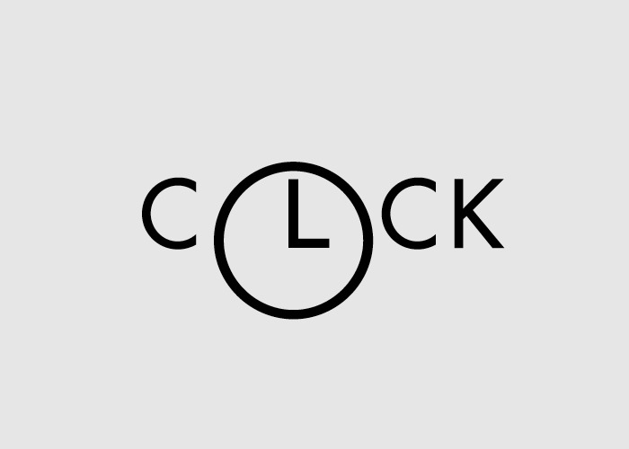 logotipo de la palabra clock