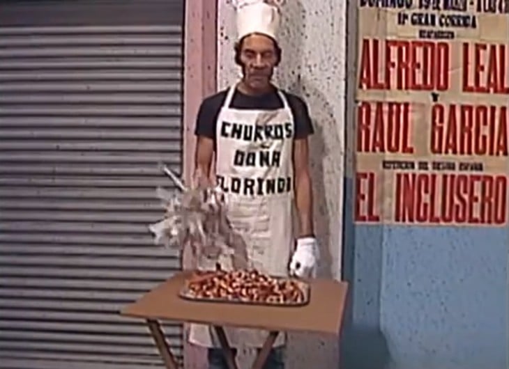 Don Ramón vendiendo churros 
