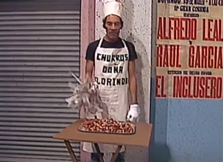 Don Ramón vendiendo churros 