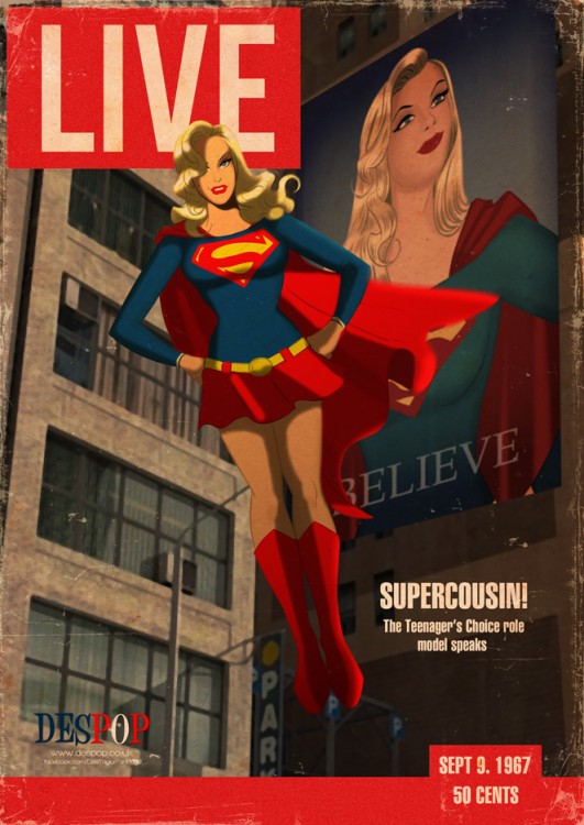 animación de la super chica en la portada de la revista live 