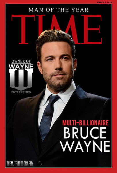 Bruce Wayne como la portada de la revista Time 