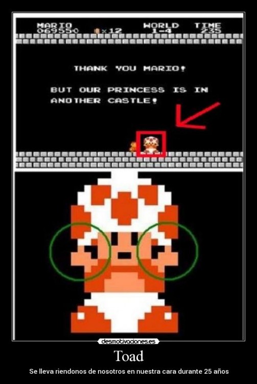 toad el personaje de mario bross haciendo una señal obscena