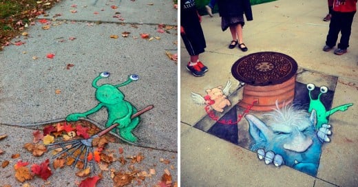 personajes fantásticos de David Zinn invaden las calles