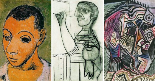 Evolución del autorretrato de Picasso