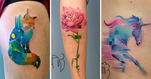 Tatuajes estilo Pixel and Glitch, la técnica rusa