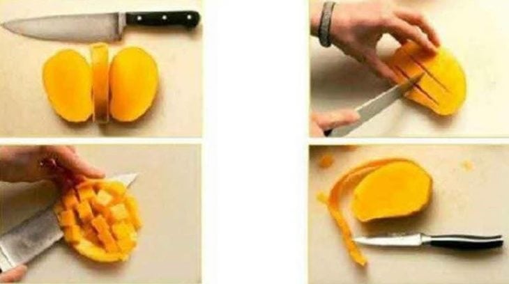 procedimiento de cómo partir un mango 