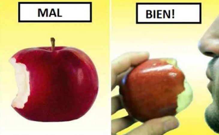 cómo comerte una manzana 