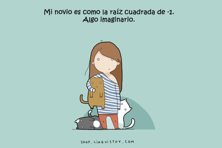 ilustración de una chica rodeada de gatos 