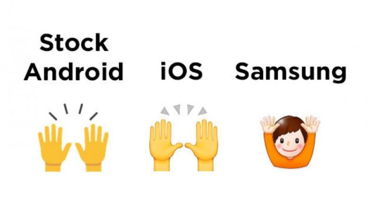 emojis de las manos levantadas según la marca de celular 