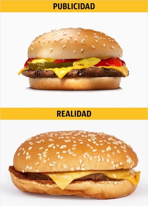 PUBLICIDAD/REALIDAD Cheeseburger de Burger King 