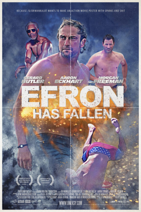 Batalla de Photoshop de la caída de Zac Efron en la portada de una película 