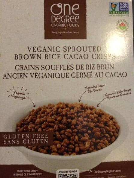caja de cereal vegano 