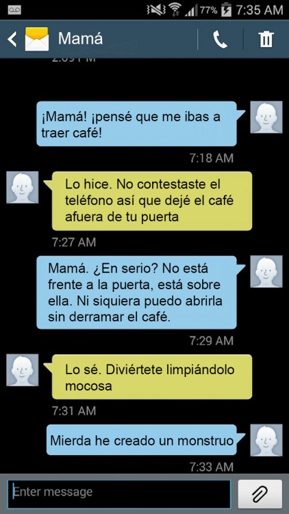 mensajes graciosos de una madre trolleando a su hija por mensajes de texto 