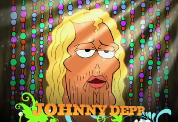 personaje de bob esponja en la que Johnny Depp hace la voz 