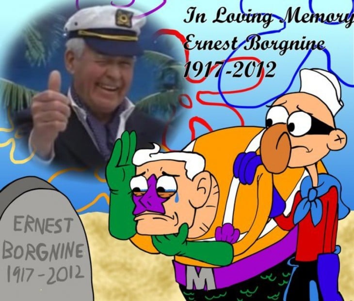 Ernest Borgnine tuvo 16 apariciones en la serie de Bob Esponja 