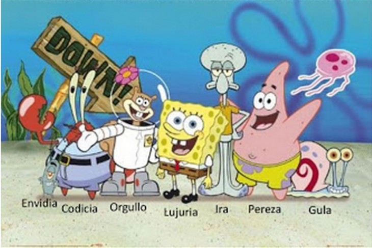 personajes principales de Bob Esponja representan los 7 pecados capitales 