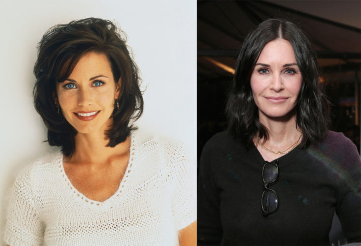 Courtney Cox en 1994 y en 2016