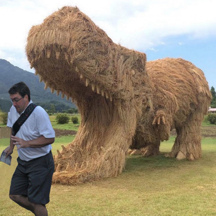 HOMBRE CORRIENDO DEL DINOSAURIO