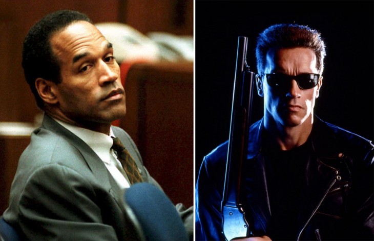 imagen de O. J. Simpson junto a la de arnold Schwazenegger