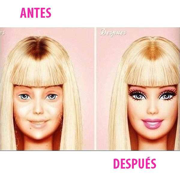 mujeres antes y después del maquillaje