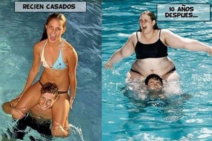 antes y después de casarse