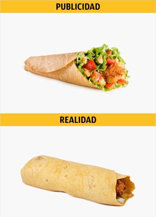 PUBLICIDAD/REALIDAD, Twister con queso, de KFC