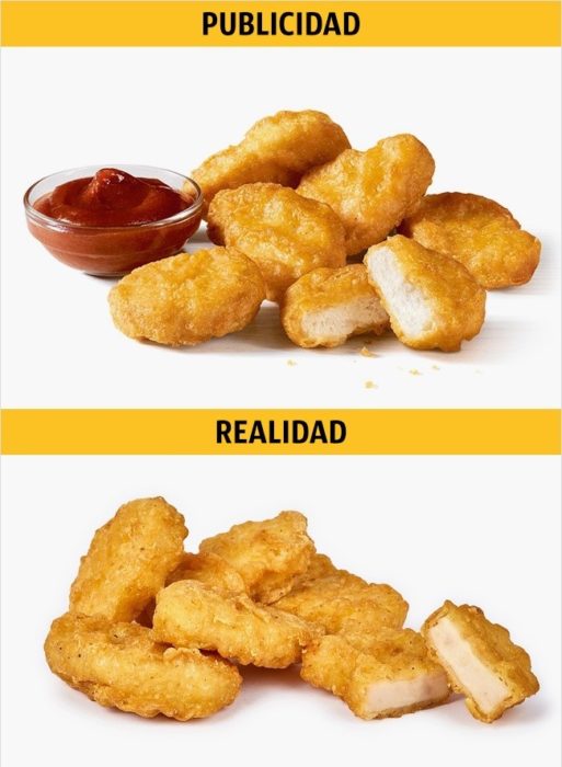 PUBLICIDAD/REALIDAD, unos nuggets de pollo de MC DONALD'S