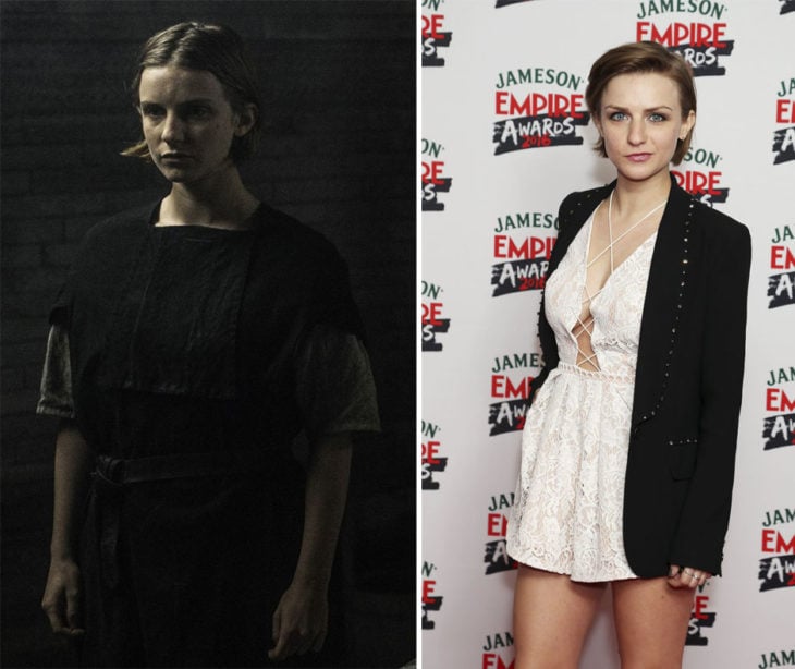 Faye Marsay en la vida real y en su personaje de Game of thrones 