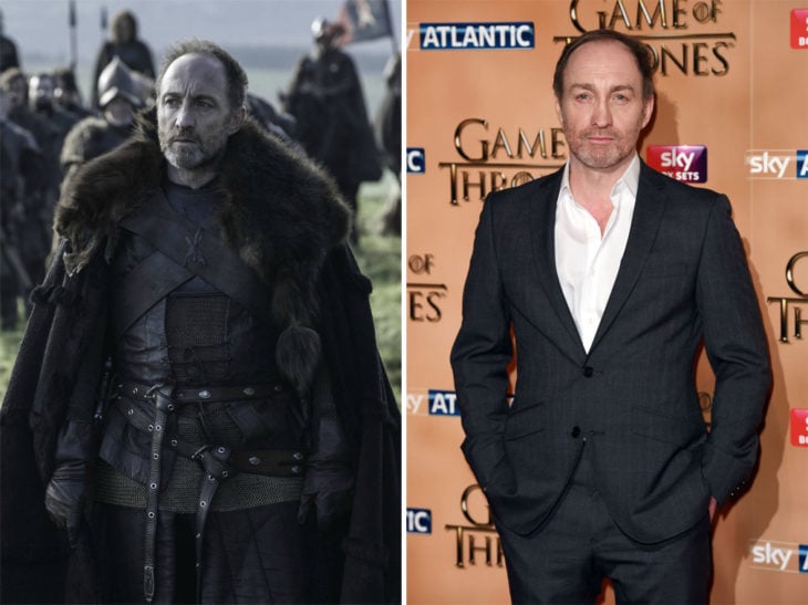 Michael McElhatton en la vida real y en su personaje de Game of Thrones 