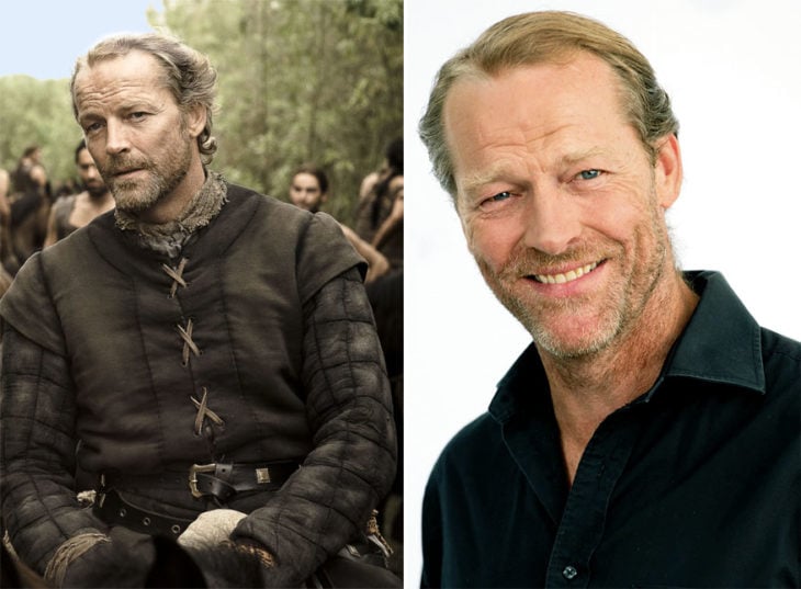 Iain Glen en su personaje de Game Of Thrones y en la vida real 