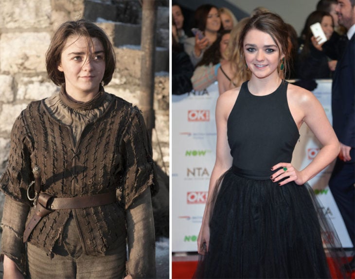 Maisie Williams en Game of Thrones y en la vida real 