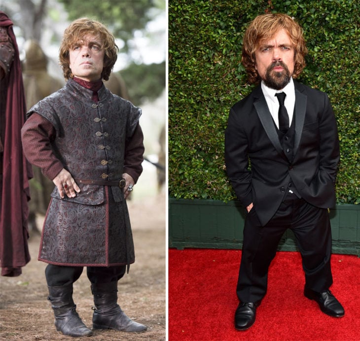 Peter Dinklage en su personaje de Game of Thrones y en la vida real 