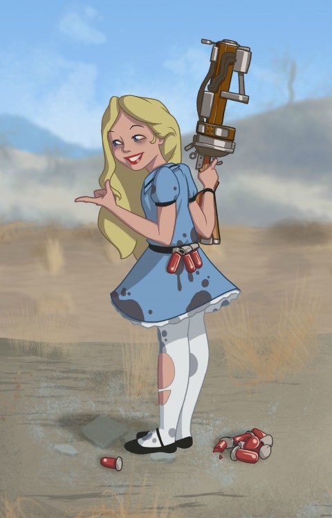 Alicia con el diseño de una habitante del videojuego Fallout 4 