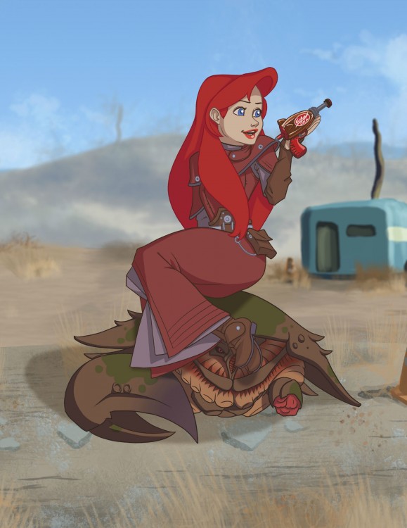 princesa Ariel "La Sirenita" diseñada como un Fallout 4 