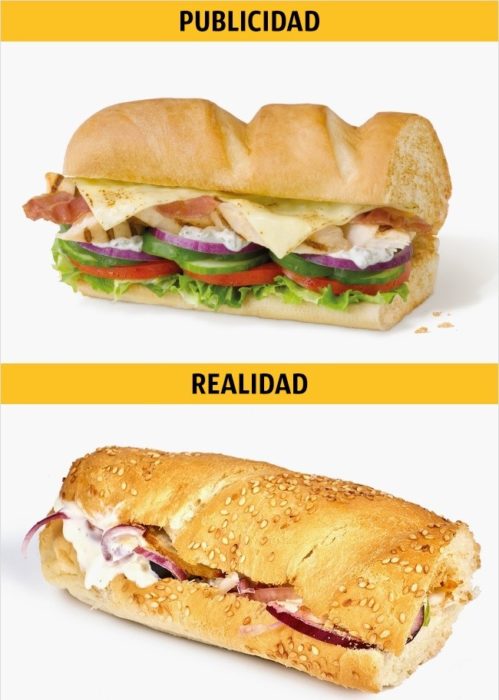 PUBLICIDAD/REALIDAD, un Subway de pollo teriyaki