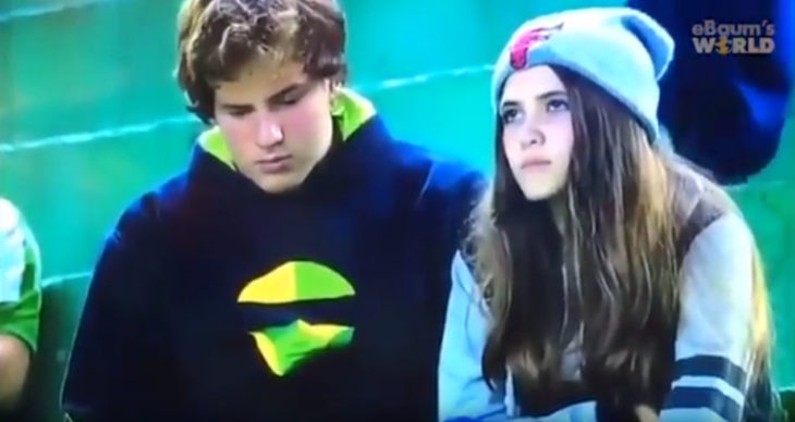 Captura de pantalla del video de una chica terminando a su novio en televisión pública