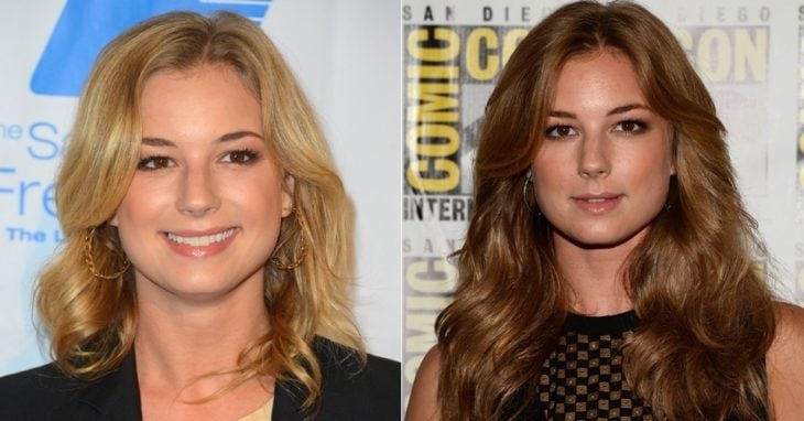 emily vancamp con el cabello rubio y castaño