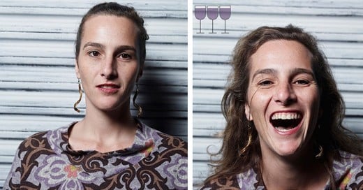 Fotógrafo captura imágenes de personas antes y después de haber tomado 3 copas de vino