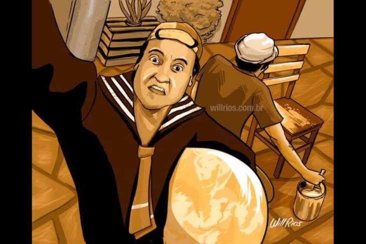 ilustración will ríos selfie de quico con su pelota