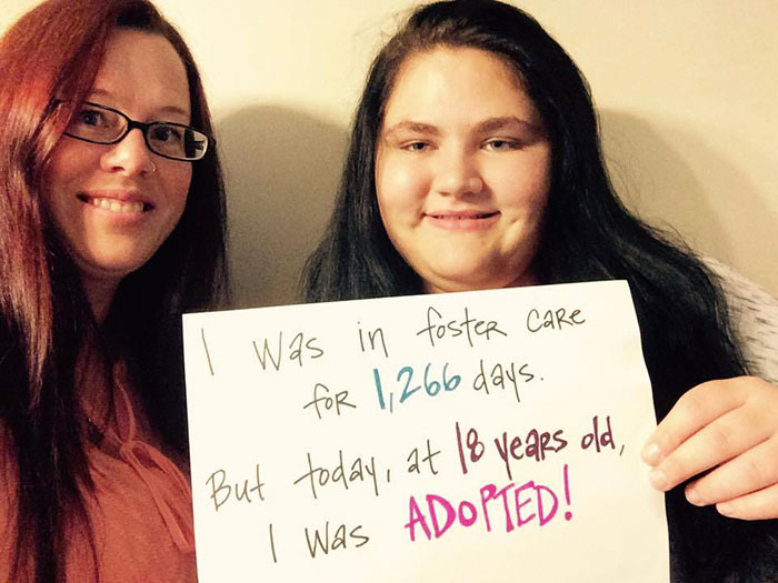 Joven de 18 años fue adoptada después de 1,266 días