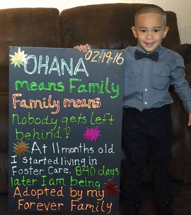 ohana significa familia, niño adoptado