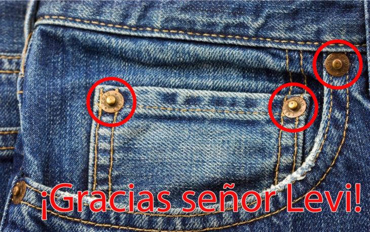 uso botones jeans señor Levi