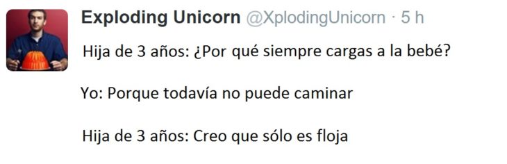 papa twitter hija tres años bebé floja